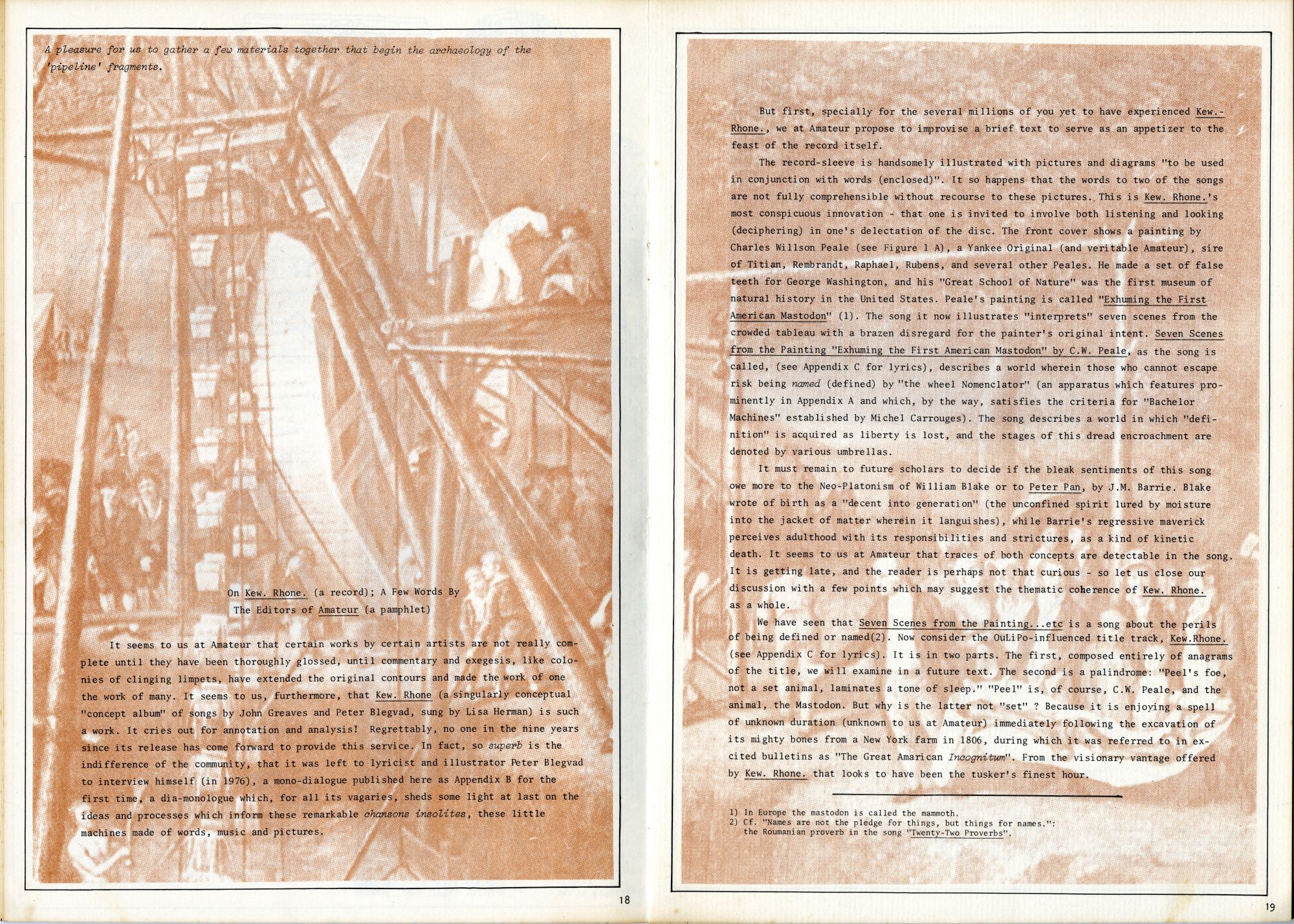 On Kew. RHONE. (a record); A Few Words by the Editors of Amateur (a pamphlet)